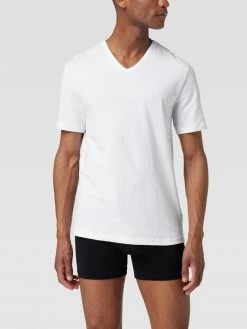 Mey T-Shirt Mit Abgerundetem V-Ausschnitt - Weiß