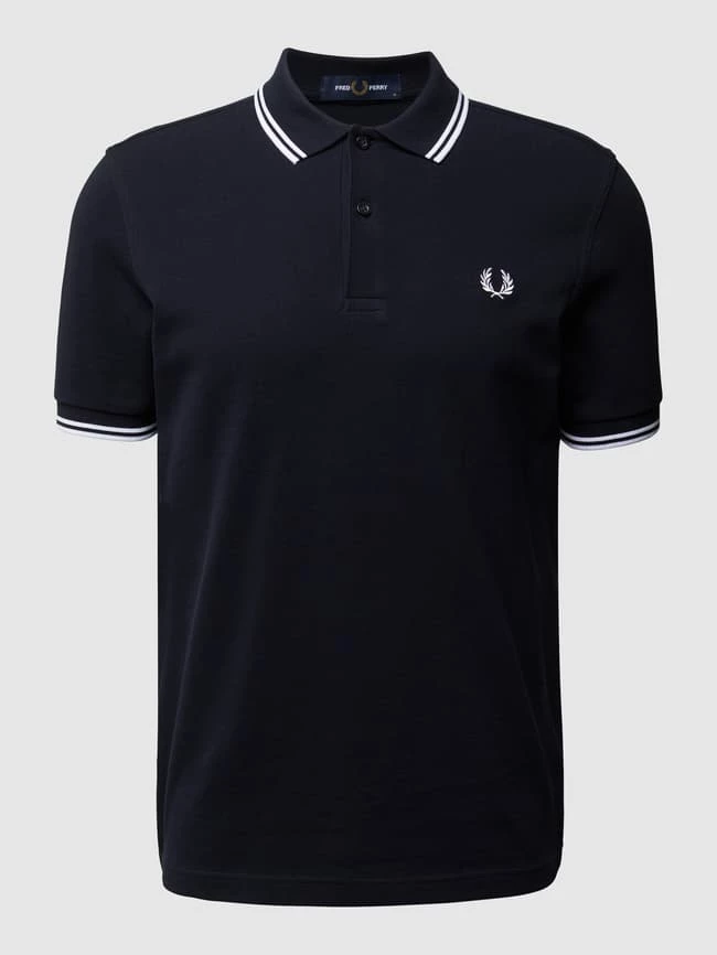 Fred Perry Poloshirt Mit Kontrastabschlüssen - Marineblau 2 Fred Perry Poloshirt Mit Kontrastabschlüssen - Marineblau – Bild 2