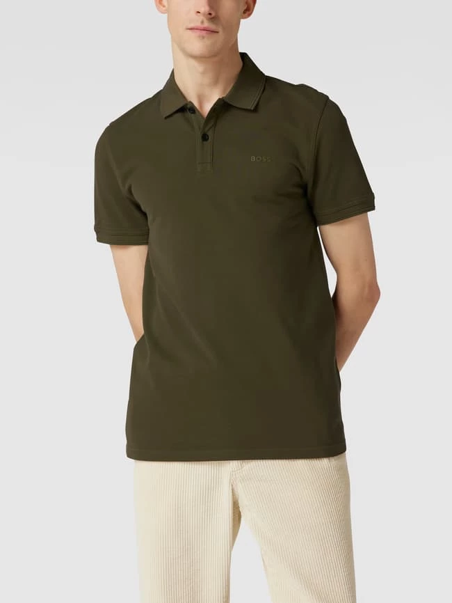 BOSS Casualwear Slim Fit Poloshirt Mit Label-Print Modell 'Prime' - Olivgrün 4 BOSS Casualwear Slim Fit Poloshirt Mit Label-Print Modell 'Prime' - Olivgrün – Bild 4