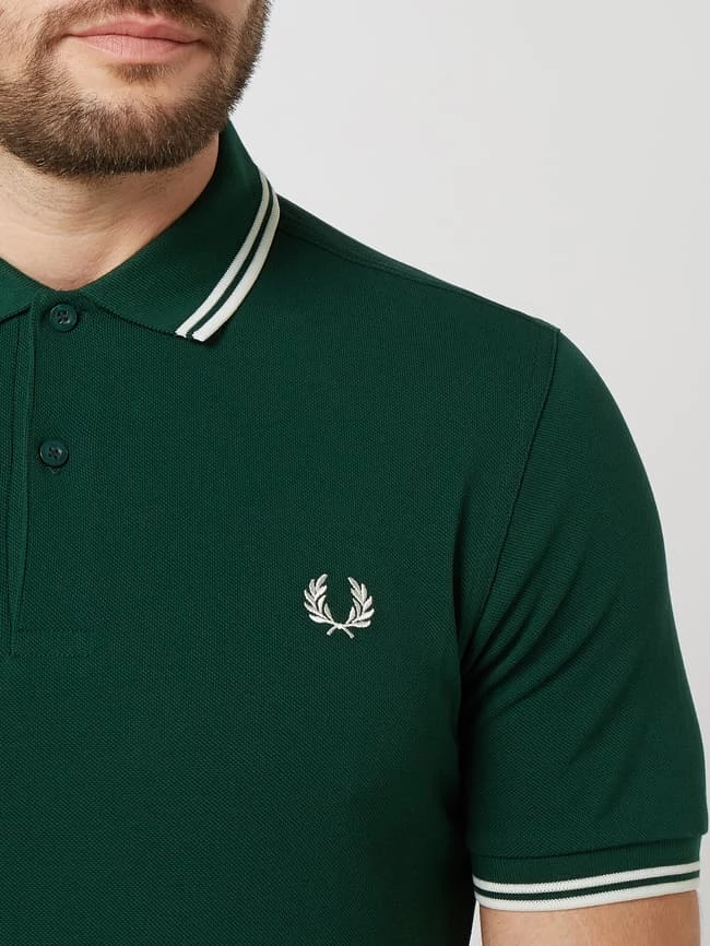 Fred Perry Poloshirt Mit Kontrastabschlüssen - Grün 3 Fred Perry Poloshirt Mit Kontrastabschlüssen - Grün – Bild 3