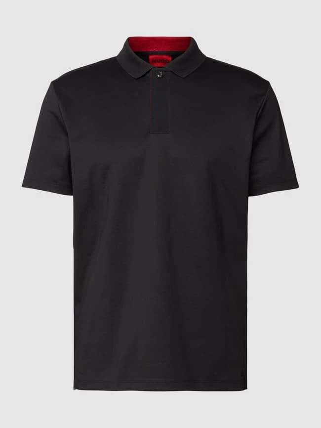 HUGO Poloshirt Mit Geripptem Kragen Modell 'Dekok' - Schwarz 2 HUGO Poloshirt Mit Geripptem Kragen Modell 'Dekok' - Schwarz – Bild 2