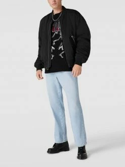 REVIEW T-Shirt Mit Label- Und Motiv-Print - Schwarz