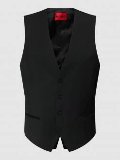 HUGO Anzugweste Mit Paspeltaschen - Schwarz