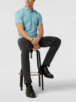 Polo Ralph Lauren Slim Fit Poloshirt Mit Label-Stitching - Eisblau