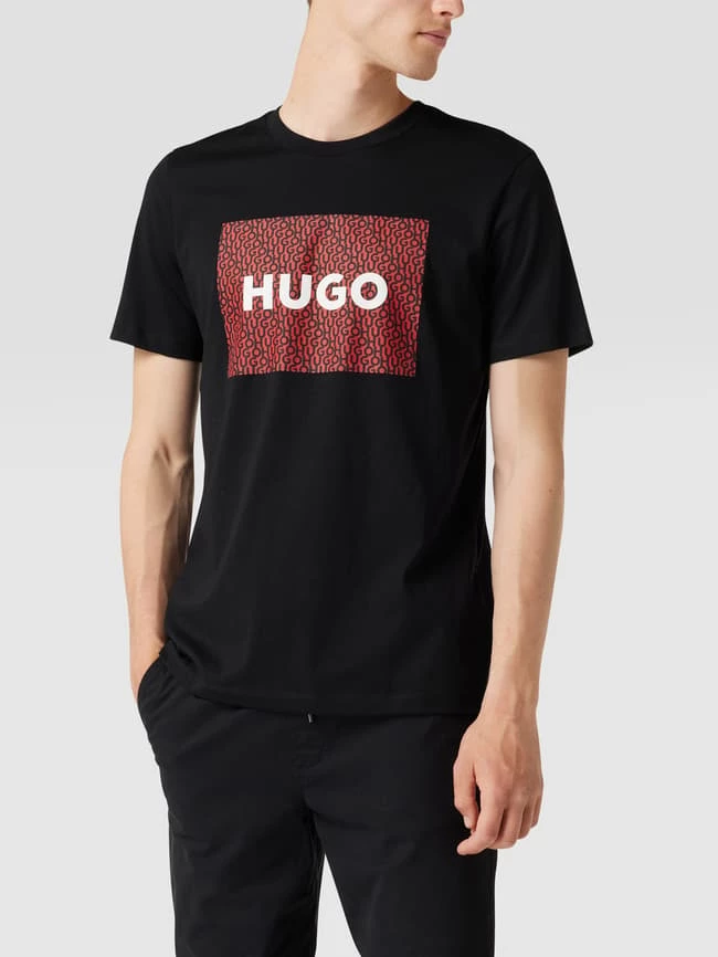HUGO T-Shirt Mit Logo-Print Modell 'Dulive' - Schwarz 4 HUGO T-Shirt Mit Logo-Print Modell 'Dulive' - Schwarz – Bild 4
