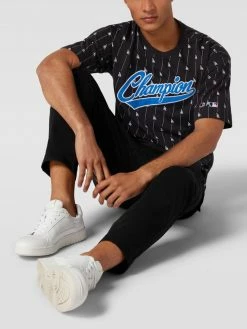 CHAMPION T-Shirt Mit Label-Stitching - Schwarz