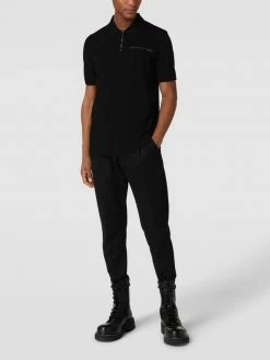 Emporio Armani T-Shirt Mit Brand-Stitching Modell 'Double Zip' - Schwarz