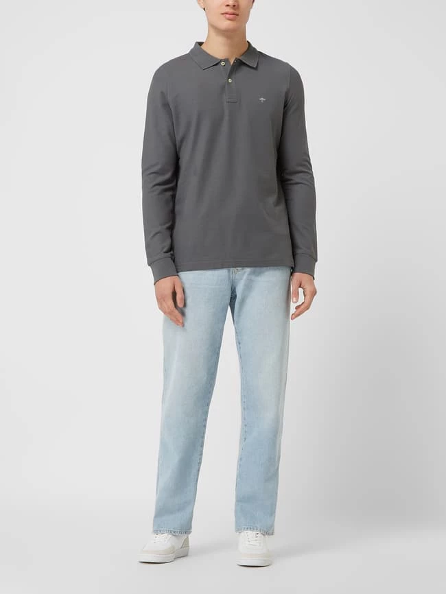 Fynch-Hatton Poloshirt Aus Supima®-Baumwolle - Mittelgrau 1 Fynch-Hatton Poloshirt Aus Supima®-Baumwolle - Mittelgrau