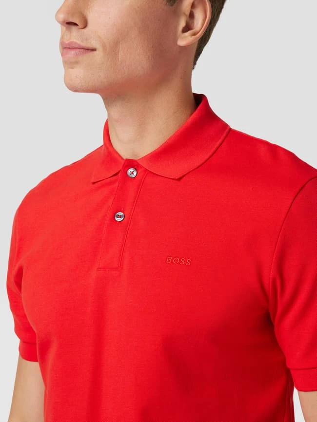 BOSS Poloshirt Mit Label-Stitching Modell 'Pallas' - Rot 3 BOSS Poloshirt Mit Label-Stitching Modell 'Pallas' - Rot – Bild 3