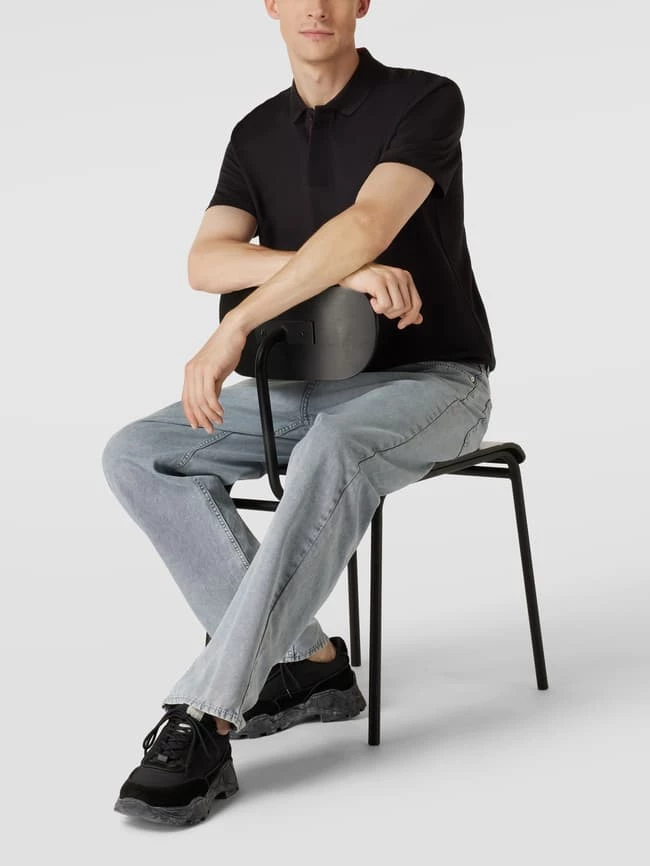 HUGO Poloshirt Mit Geripptem Kragen Modell 'Dekok' - Schwarz 1 HUGO Poloshirt Mit Geripptem Kragen Modell 'Dekok' - Schwarz