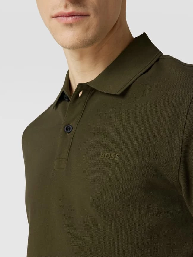 BOSS Casualwear Slim Fit Poloshirt Mit Label-Print Modell 'Prime' - Olivgrün 3 BOSS Casualwear Slim Fit Poloshirt Mit Label-Print Modell 'Prime' - Olivgrün – Bild 3