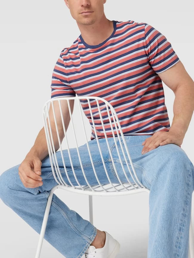 Polo Ralph Lauren T-Shirt Mit Streifenmuster Und Logo-Stitching - Bordeaux Rot 3 Polo Ralph Lauren T-Shirt Mit Streifenmuster Und Logo-Stitching - Bordeaux Rot – Bild 3