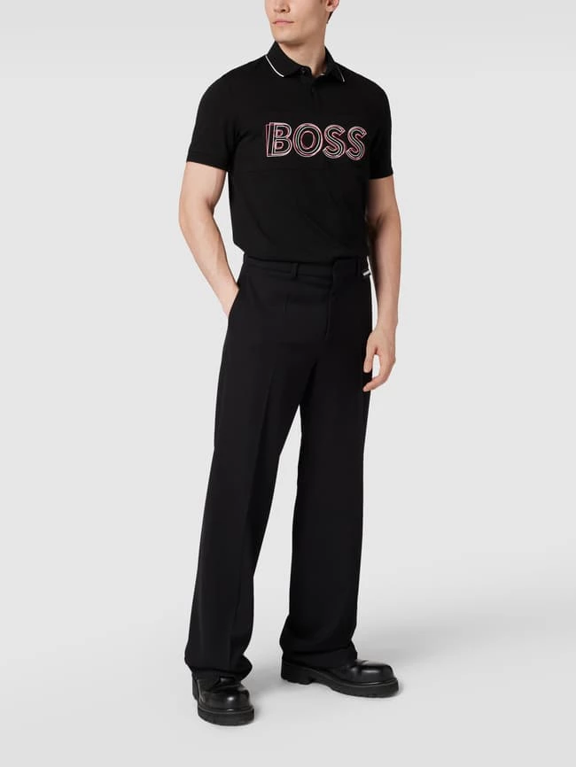 BOSS Athleisurewear Regular Fit Poloshirt Mit Label-Stitching Modell 'Pavel' - Schwarz 1 BOSS Athleisurewear Regular Fit Poloshirt Mit Label-Stitching Modell 'Pavel' - Schwarz