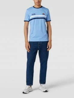 Ellesse T-Shirt Mit Kontraststreifen Und Label-Stitching - Hellblau