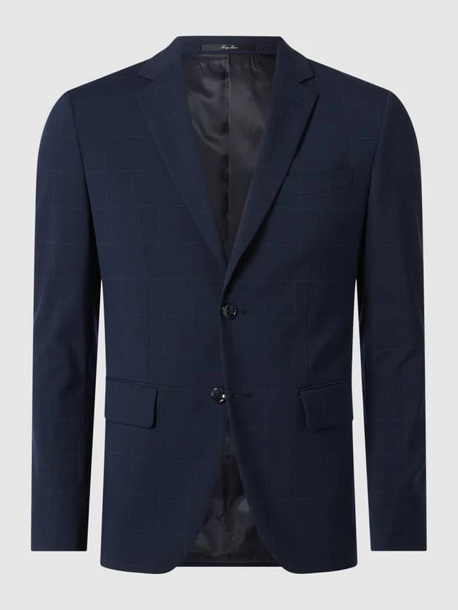 Mango Slim Fit 2-Knopf-Sakko Mit Stretch-Anteil Modell 'Brasilia' - Dunkelblau Meliert 1 Mango Slim Fit 2-Knopf-Sakko Mit Stretch-Anteil Modell 'Brasilia' - Dunkelblau Meliert