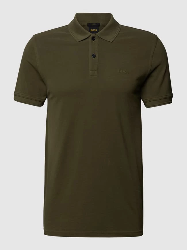 BOSS Casualwear Slim Fit Poloshirt Mit Label-Print Modell 'Prime' - Olivgrün 2 BOSS Casualwear Slim Fit Poloshirt Mit Label-Print Modell 'Prime' - Olivgrün – Bild 2