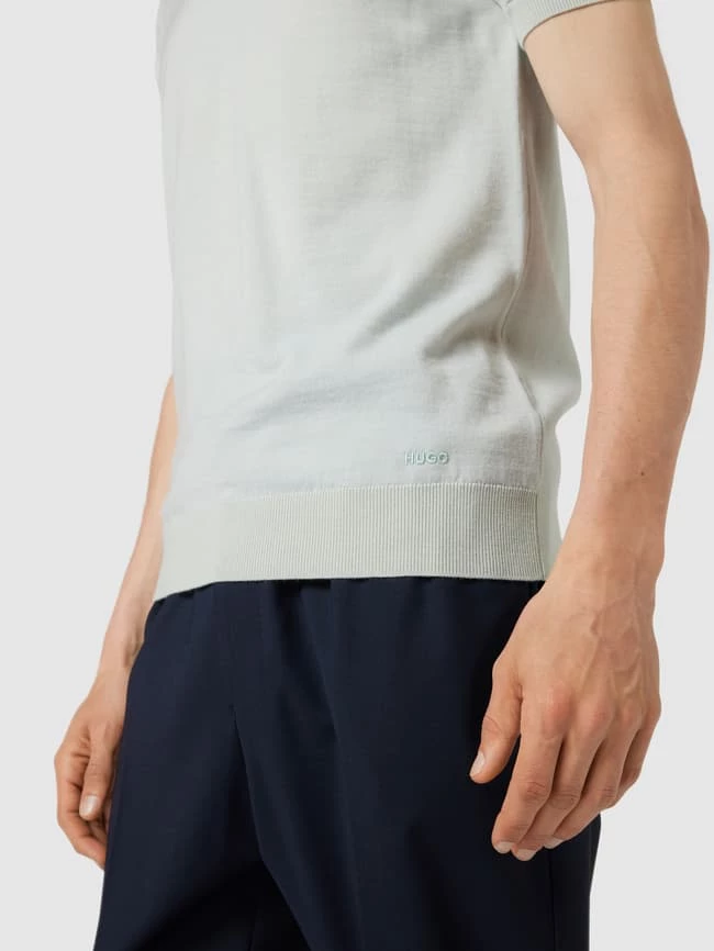 HUGO T-Shirt Aus Schurwolle Modell 'San Ced' - Mint 3 HUGO T-Shirt Aus Schurwolle Modell 'San Ced' - Mint – Bild 3