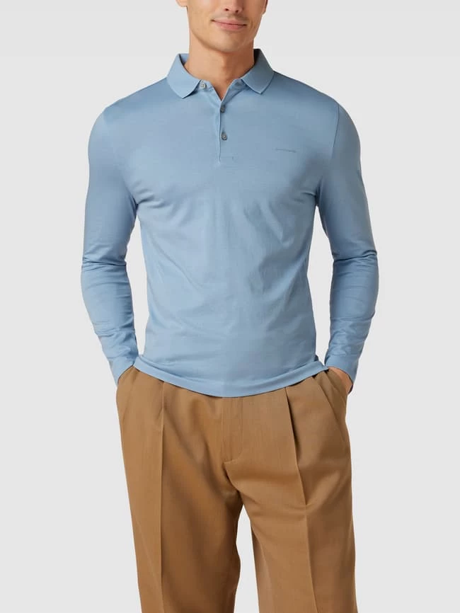 Pierre Cardin Poloshirt Mit Label-Detail Modell 'Longsleeves' - Hellblau 4 Pierre Cardin Poloshirt Mit Label-Detail Modell 'Longsleeves' - Hellblau – Bild 4
