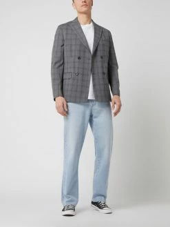 Mango Slim Fit Sakko Mit 2-reihiger Knopfleiste Modell 'Boston' - Mittelgrau