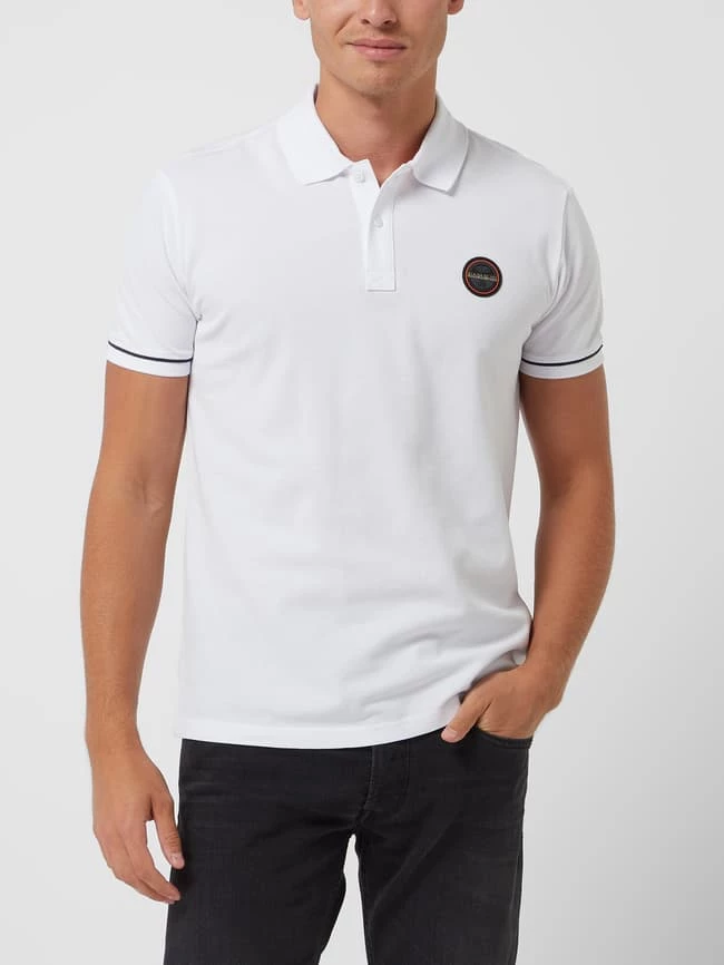 Napapijri Poloshirt Aus Piqué Modell 'Whale' - Weiß 4 Napapijri Poloshirt Aus Piqué Modell 'Whale' - Weiß – Bild 4