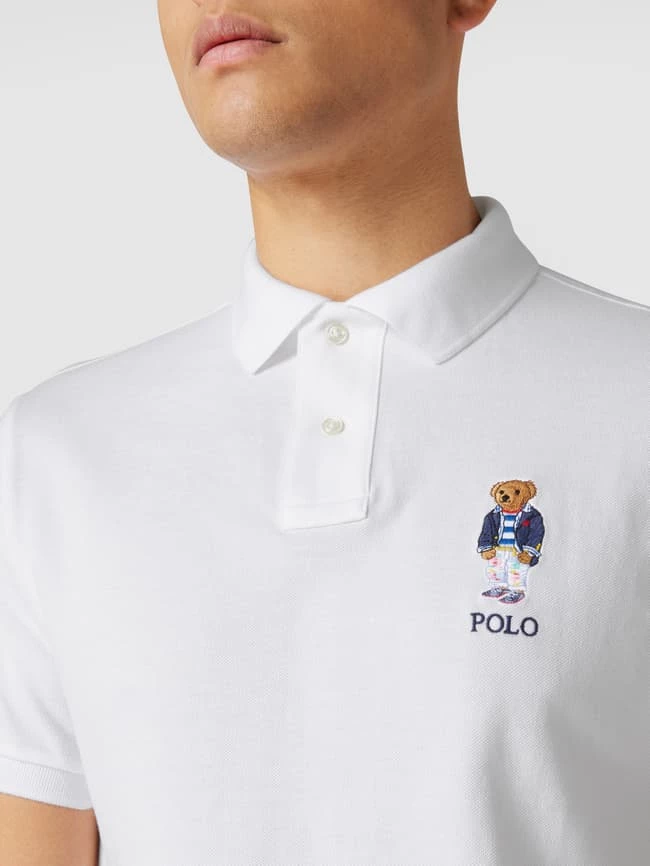 Polo Ralph Lauren Custom Slim Fit Poloshirt Mit Label-Details - Weiß 3 Polo Ralph Lauren Custom Slim Fit Poloshirt Mit Label-Details - Weiß – Bild 3