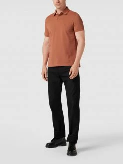 Tommy Hilfiger Regular Fit Poloshirt Mit Label-Stitching - Rostrot