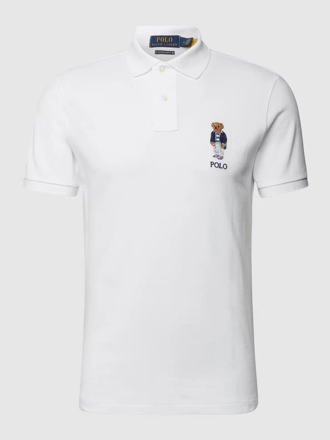 Polo Ralph Lauren Custom Slim Fit Poloshirt Mit Label-Details - Weiß 2 Polo Ralph Lauren Custom Slim Fit Poloshirt Mit Label-Details - Weiß – Bild 2