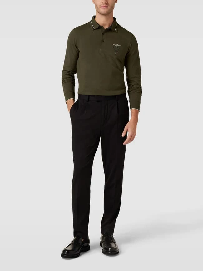 Aeronautica Militare Poloshirt Mit Langen Ärmeln Modell 'POLO' - Dunkelgrün 1 Aeronautica Militare Poloshirt Mit Langen Ärmeln Modell 'POLO' - Dunkelgrün