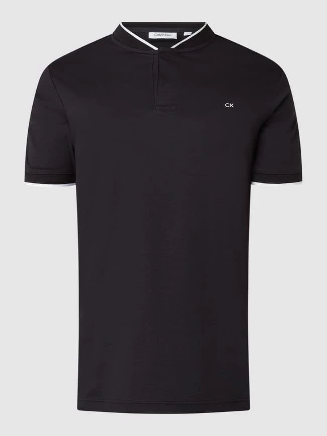 CK Calvin Klein Regular Fit Poloshirt Mit Stehkragen - Schwarz 2 CK Calvin Klein Regular Fit Poloshirt Mit Stehkragen - Schwarz – Bild 2