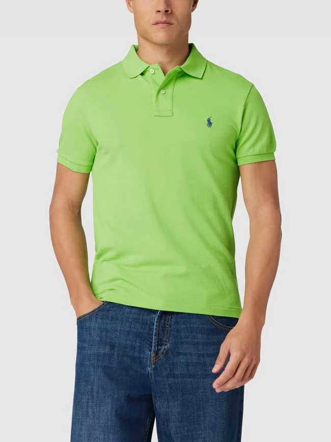 Polo Ralph Lauren Slim Fit Poloshirt Mit Label-Stitching - Apfelgrün 4 Polo Ralph Lauren Slim Fit Poloshirt Mit Label-Stitching - Apfelgrün – Bild 4