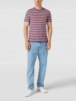 Polo Ralph Lauren T-Shirt Mit Streifenmuster Und Logo-Stitching - Bordeaux Rot