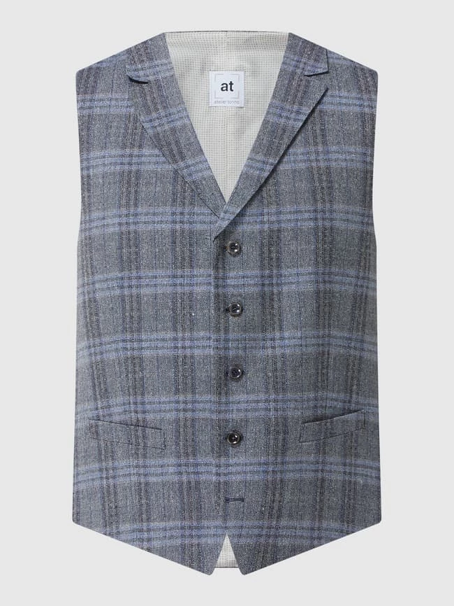 Atelier Torino Weste Mit Schurwoll-Anteil Modell 'Orazio' - Marineblau 1 Atelier Torino Weste Mit Schurwoll-Anteil Modell 'Orazio' - Marineblau