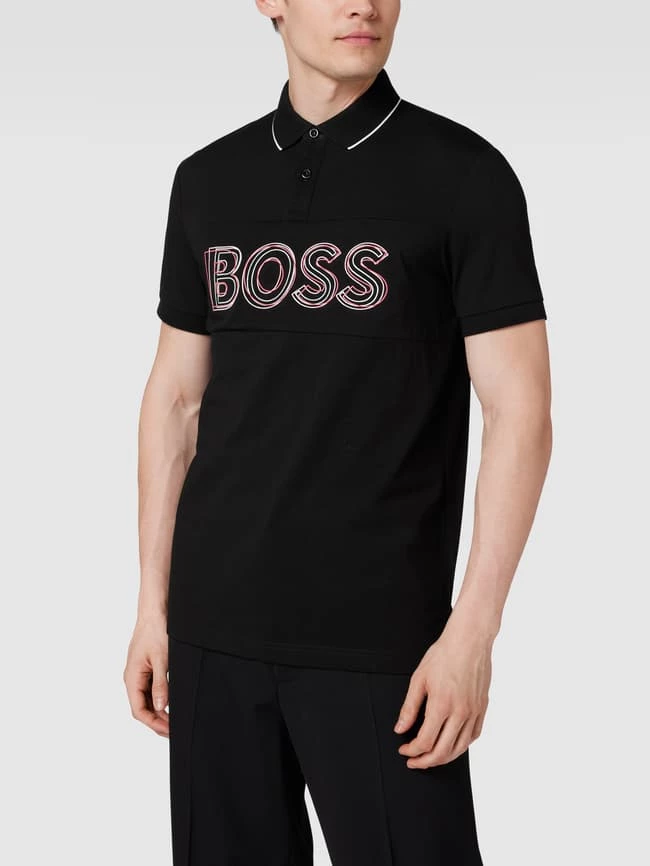 BOSS Athleisurewear Regular Fit Poloshirt Mit Label-Stitching Modell 'Pavel' - Schwarz 4 BOSS Athleisurewear Regular Fit Poloshirt Mit Label-Stitching Modell 'Pavel' - Schwarz – Bild 4