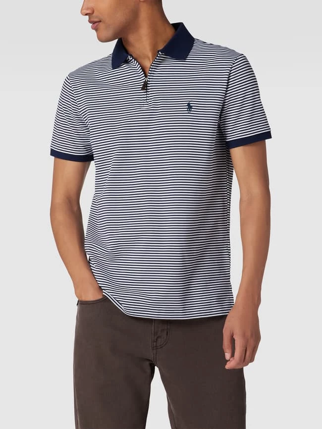 Polo Ralph Lauren Custom Slim Fit Poloshirt Mit Streifenmuster - Dunkelblau 4 Polo Ralph Lauren Custom Slim Fit Poloshirt Mit Streifenmuster - Dunkelblau – Bild 4
