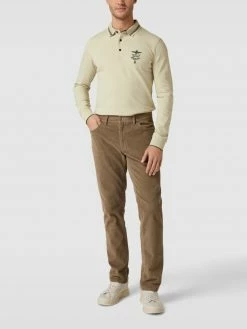 Aeronautica Militare Poloshirt Mit Langen Ärmeln Modell 'POLO' - Sand