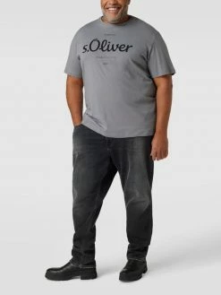 S.Oliver Plus PLUS SIZE T-Shirt Mit Label-Print - Hellgrau