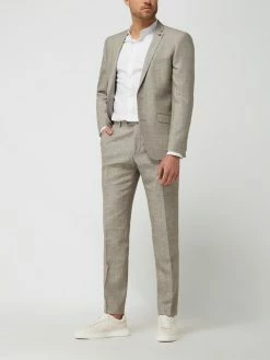 Roy Robson Slim Fit 2-Knopf-Sakko Aus Leinenmischung - Khaki