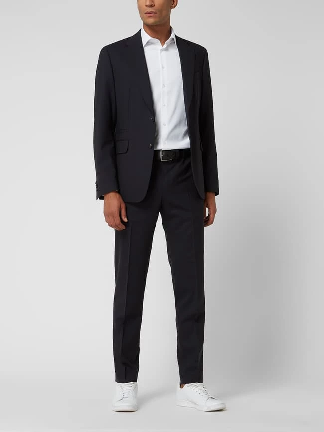 Windsor Shaped Fit 2-Knopf-Sakko Mit Stretch-Anteil Modell 'Sono' - Marineblau 1 Windsor Shaped Fit 2-Knopf-Sakko Mit Stretch-Anteil Modell 'Sono' - Marineblau