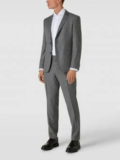 BOSS Slim Fit Anzughose Mit Allover-Muster Modell 'Genius' - Hellgrau