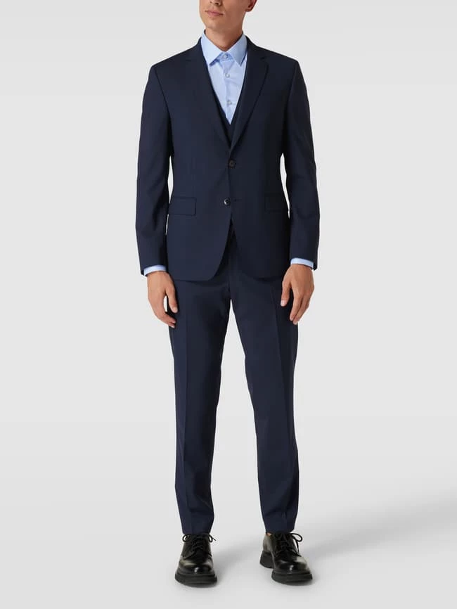 BOSS Slim Fit Anzughose Aus Schurwoll-Mix Modell 'Genius' - Blau 1 BOSS Slim Fit Anzughose Aus Schurwoll-Mix Modell 'Genius' - Blau