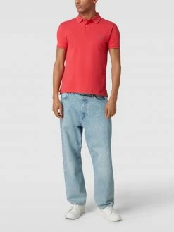 Polo Ralph Lauren Slim Fit Poloshirt Mit Label-Stitching - Rot