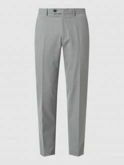 Christian Berg Men Anzughose Mit Karomuster - Hellgrau