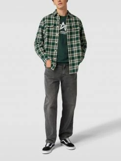 Alpha Industries T-Shirt Mit Label-Print Modell 'BASIC' - Smaragdgrün