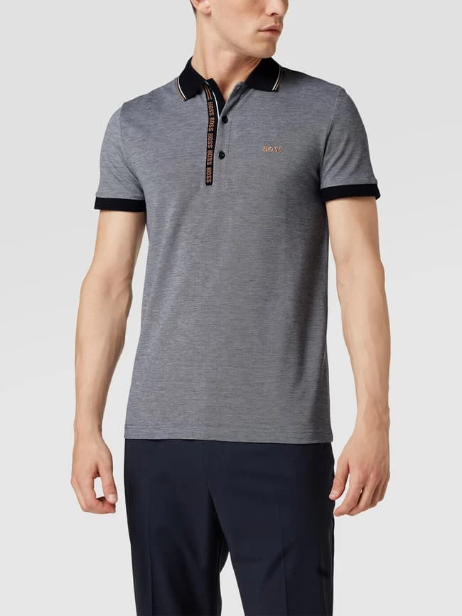 BOSS Athleisurewear Slim Fit Poloshirt Mit Logo-Stitching Modell 'Paule' - Marineblau 4 BOSS Athleisurewear Slim Fit Poloshirt Mit Logo-Stitching Modell 'Paule' - Marineblau – Bild 4