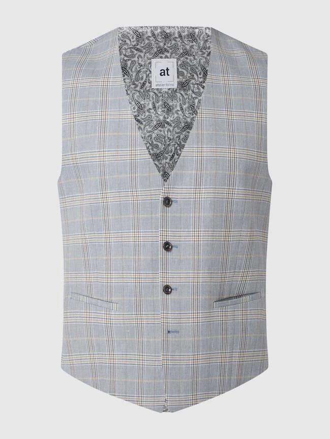 Atelier Torino Weste Mit Leinen-Anteil Modell 'Panfilo' - Hellblau 2 Atelier Torino Weste Mit Leinen-Anteil Modell 'Panfilo' - Hellblau – Bild 2