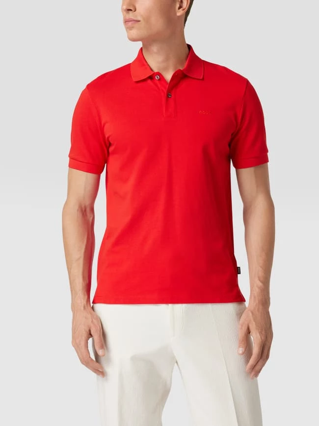 BOSS Poloshirt Mit Label-Stitching Modell 'Pallas' - Rot 4 BOSS Poloshirt Mit Label-Stitching Modell 'Pallas' - Rot – Bild 4