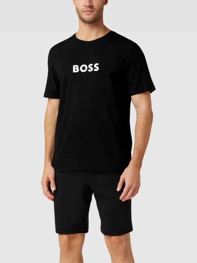 BOSS T-Shirt Mit Label-Print - Schwarz 1 BOSS T-Shirt Mit Label-Print - Schwarz