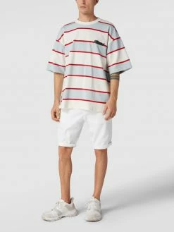 REVIEW T-Shirt Mit Streifenmuster Modell 'STRIPE TEE' - Hellblau