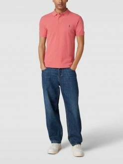 Polo Ralph Lauren Slim Fit Poloshirt Mit Label-Stitching - Koralle