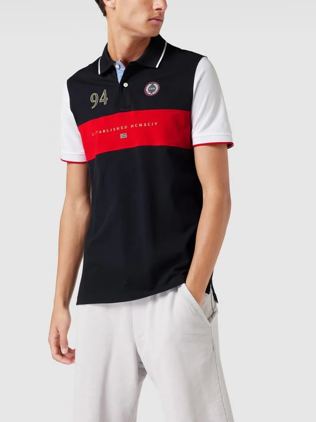 Christian Berg Men Poloshirt Mit Label-Prints - Marineblau 4 Christian Berg Men Poloshirt Mit Label-Prints - Marineblau – Bild 4